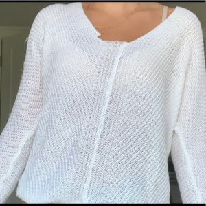 White beach style sweater